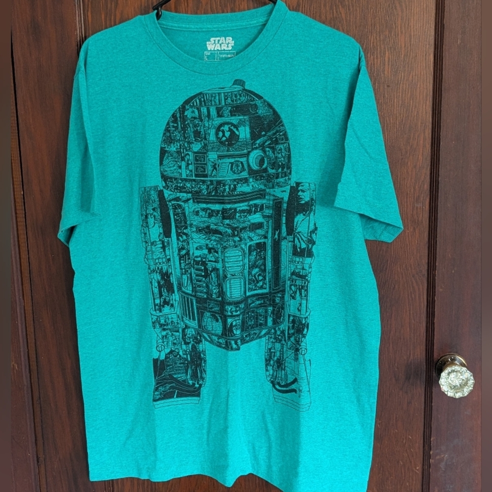 Star Wars Fifth Sun Teal Short Sleeve Men's Shirt Size Large